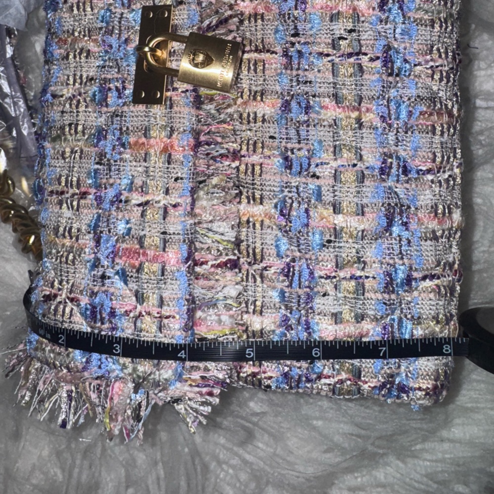 Kurt Geiger MEDIUM Tweed Chain Shoulder Bag –Gold Hardware-NWT 8”x10” - Picture 11 of 12